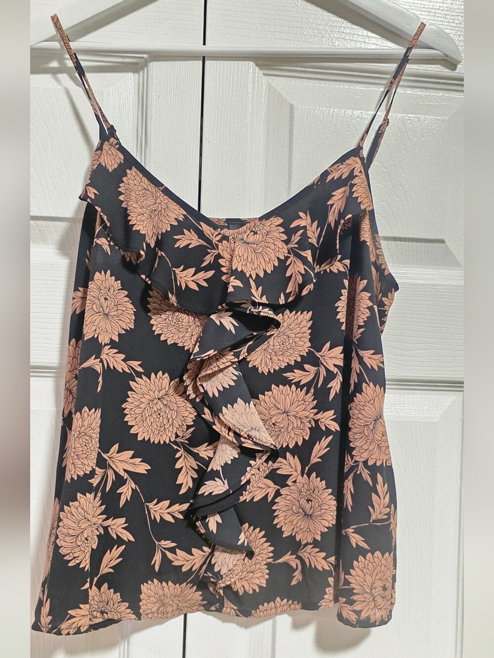 Forever 21 Black Cami with Peach Floral Print